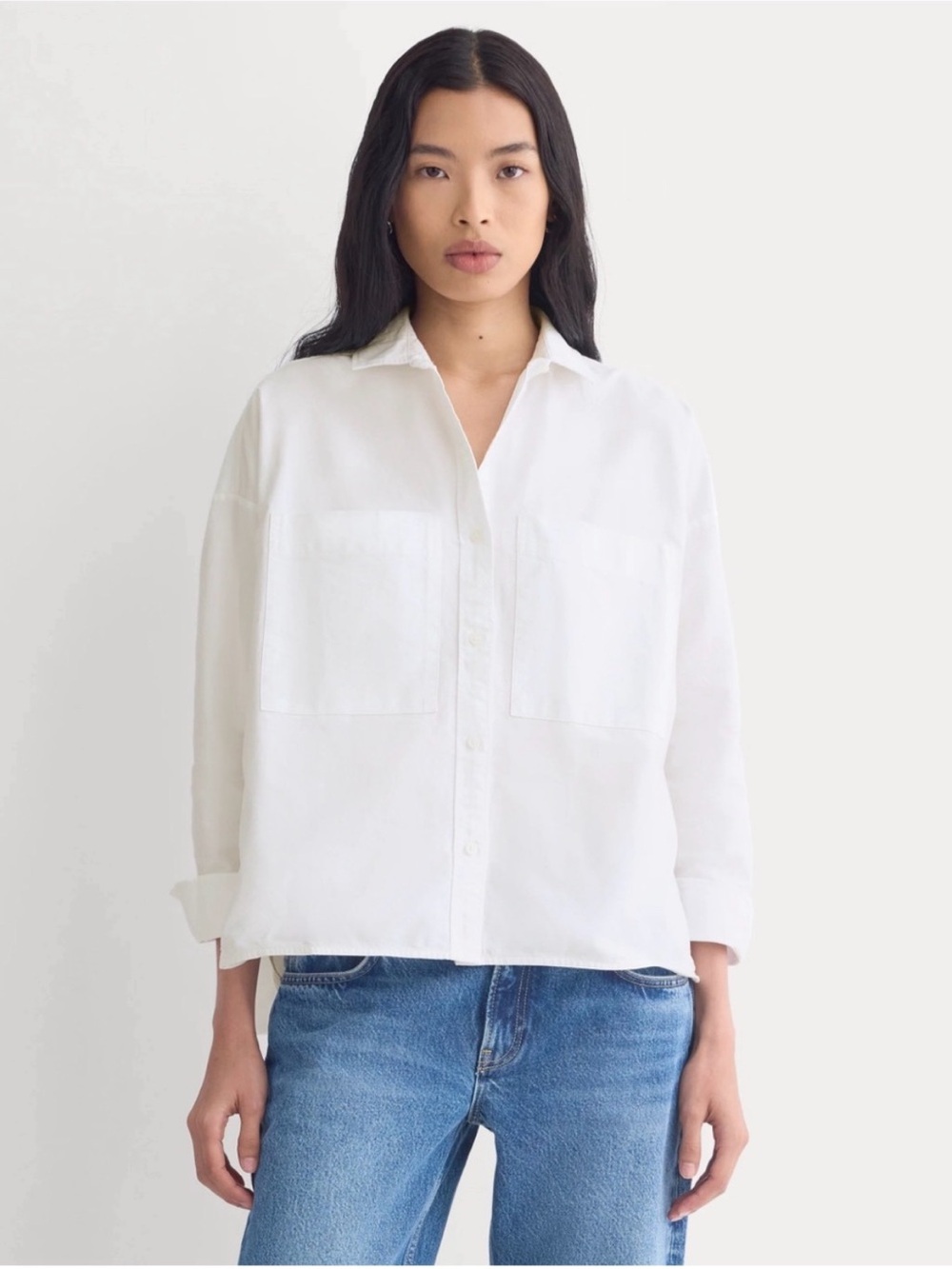 New Everlane The Boxy Oxford in White Size S